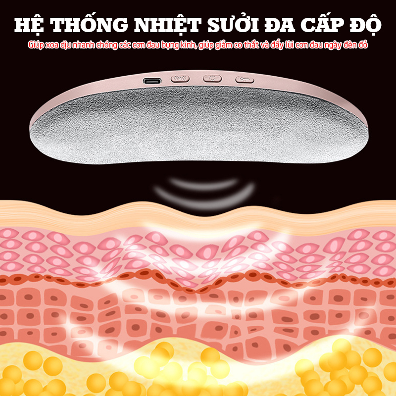 Máy massage bụng Nikio NK-162 - Công nghệ rung thư giãn kết hợp nhiệt sưởi ấm, giảm đau bụng kinh hiệu quả