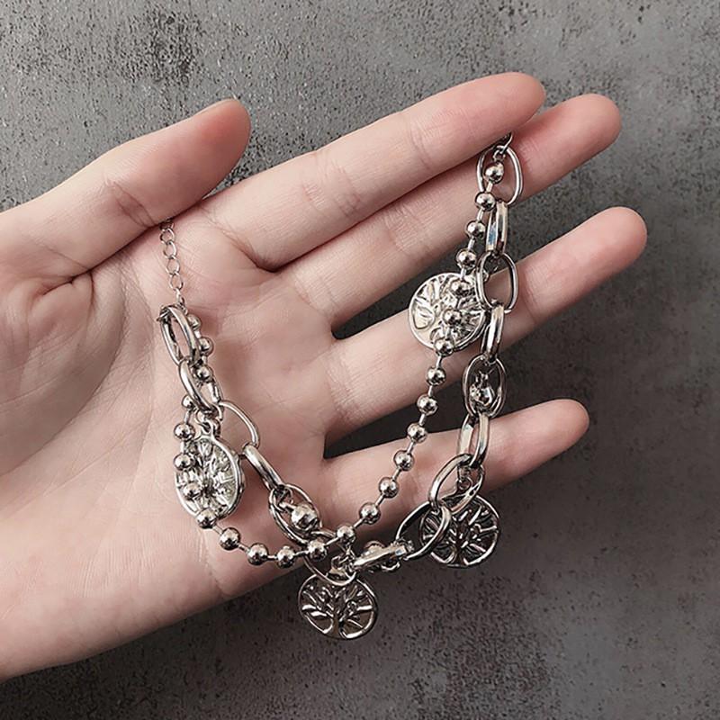 Vòng đeo tay 2 lớp làm từ hợp kim phong cách vintage dành cho nữ