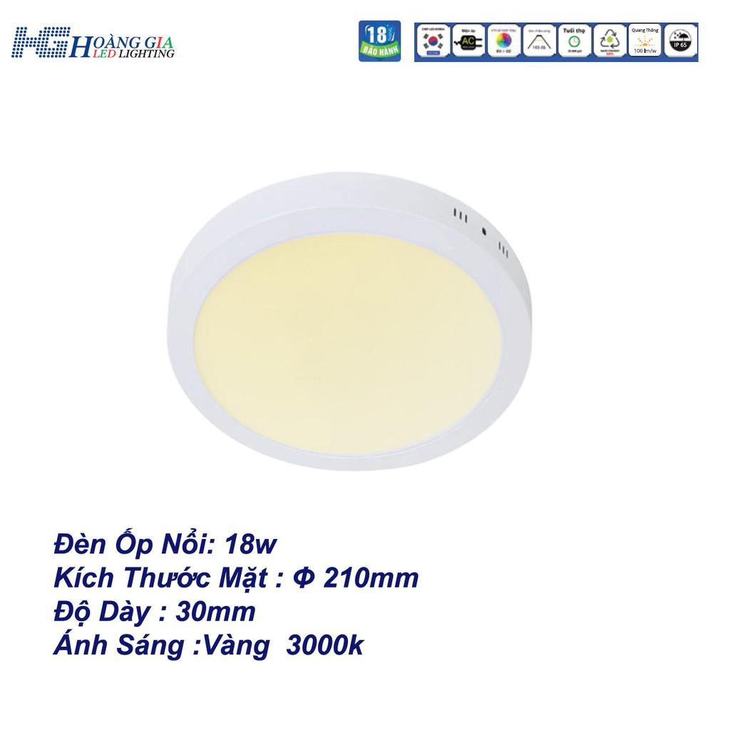 Đèn Led Ốp Nổi 18W Tròn Ánh Sáng Vàng