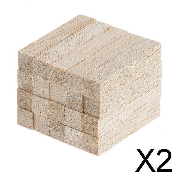 2xPine Wood Stick Unfinished Woodcraft Square Stick Dowel Rod 50mm 20 Pieces