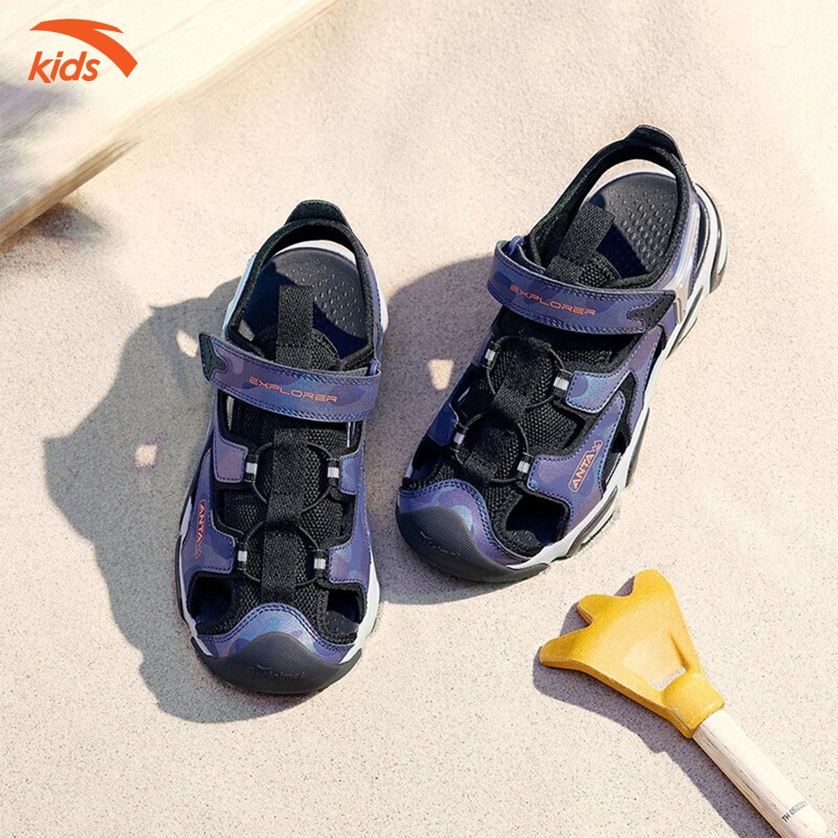 Sandals thể thao bé trai Anta Kids siêu nhẹ, quai dán tiện lợi, mặt lưới thoáng khí 312226936-2