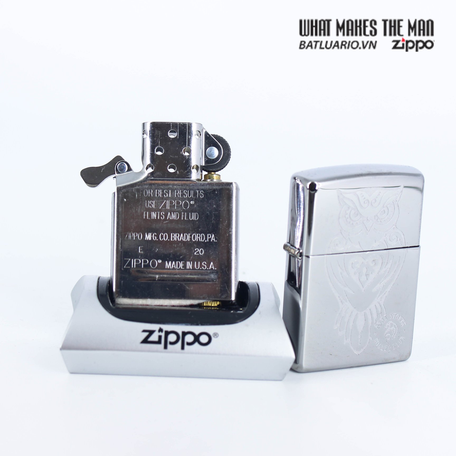 Bật Lửa Zippo 49101 – Zippo Anne Stokes Owl High Polish Chrome