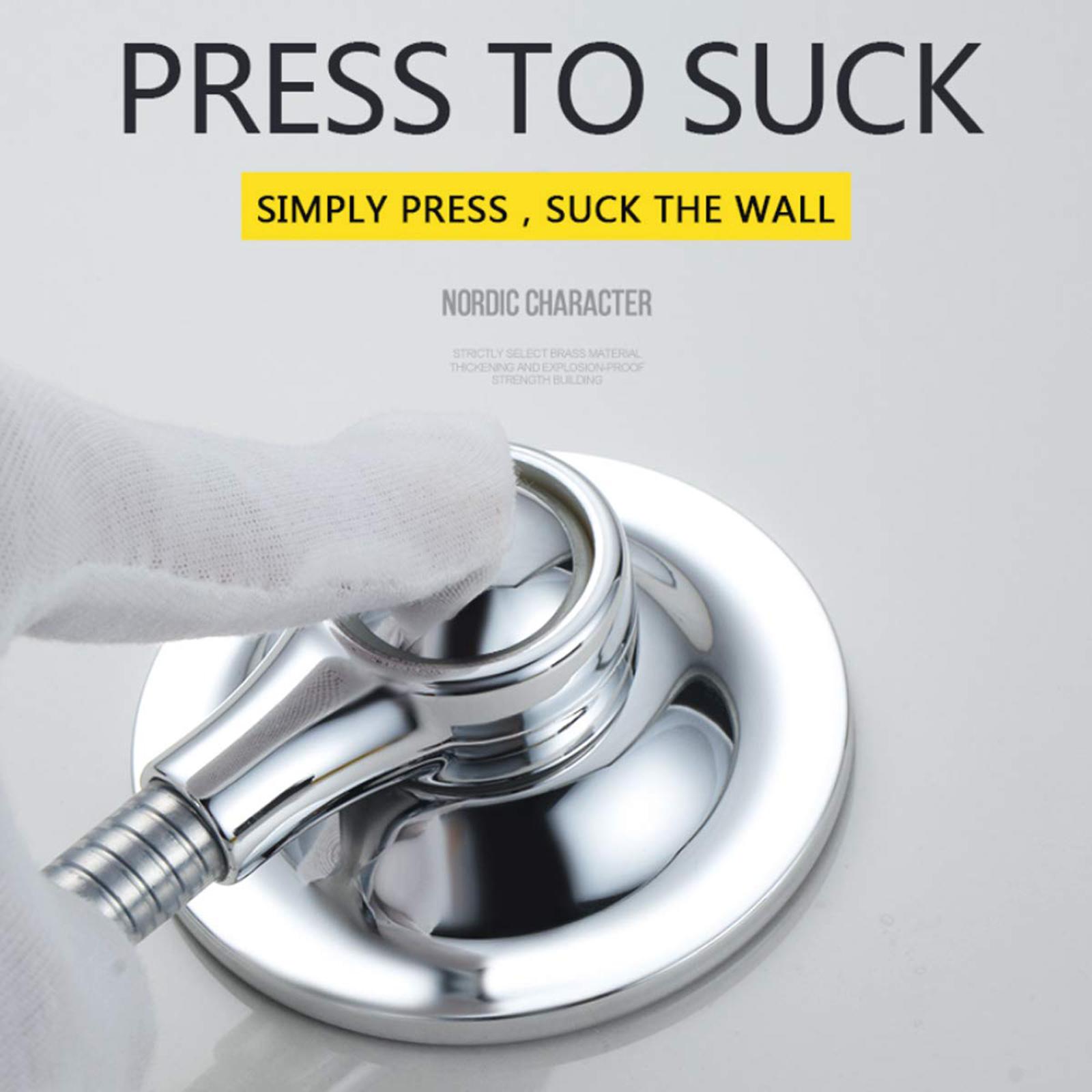 Shower Head Holder Suction Cup Handheld Bracket Adjustable Height Shower Holder, Removable Wall Mounted Suction Bracket