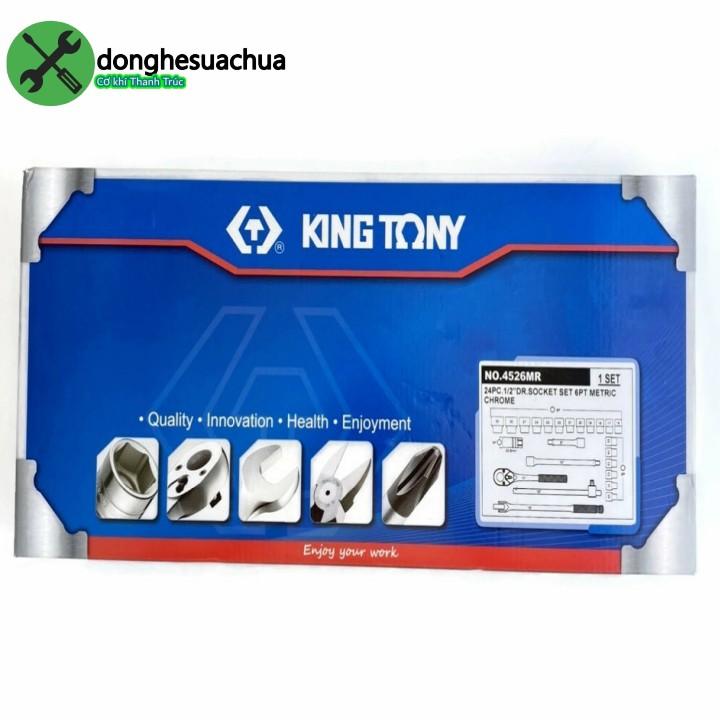 Bộ tuýp 1/2 Kingtony 4526MR 10-32mm 6 cạnh gồm 24 chi tiết loại 1/2
