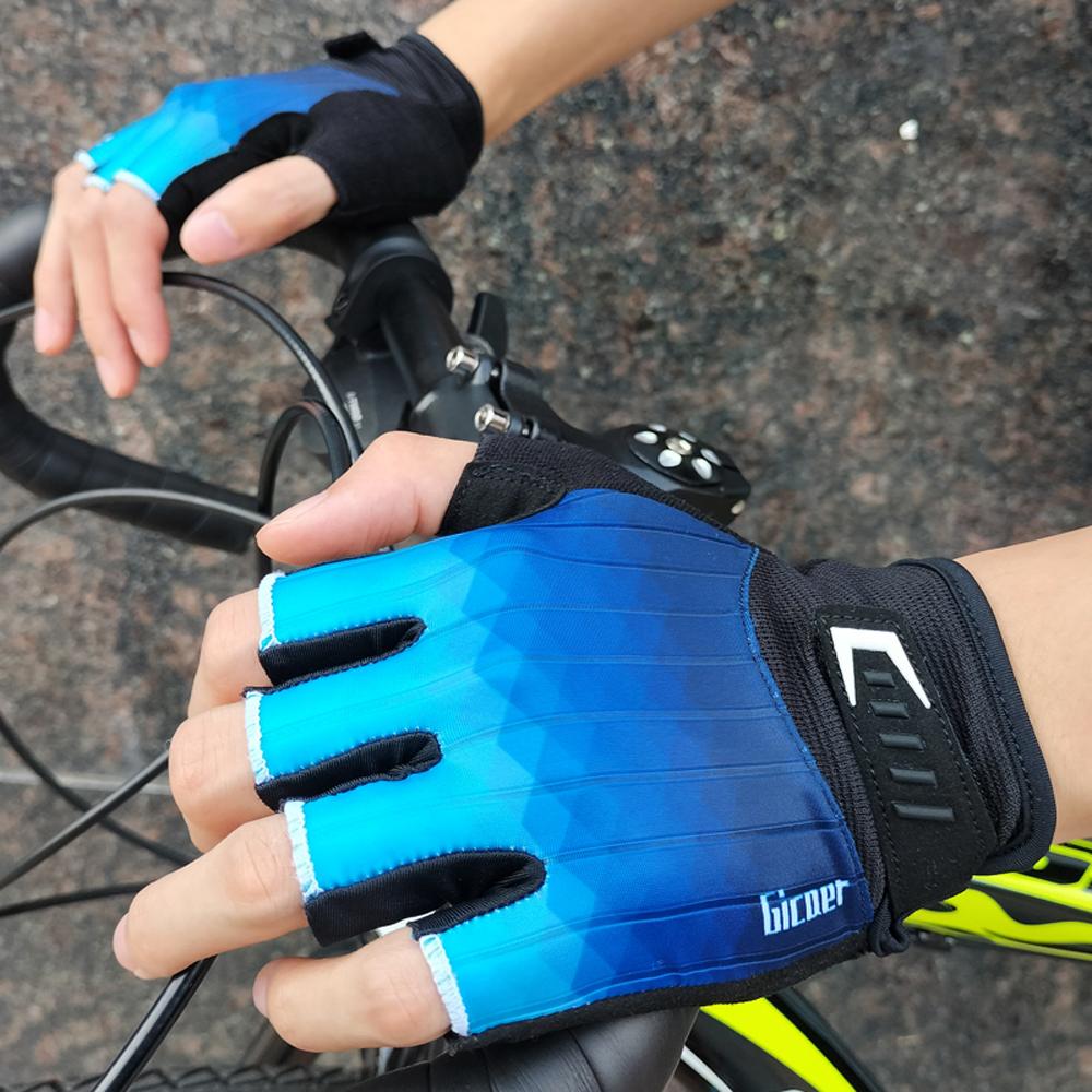 Ngón Găng Tay Xe Đạp Thoáng Khí Chống Trơn Trượt Miếng Gel MTB Xe Đạp Đường Bộ Găng Tay Nam Nữ Xe Đạp Thể Thao Ngoài Trời Găng Tay