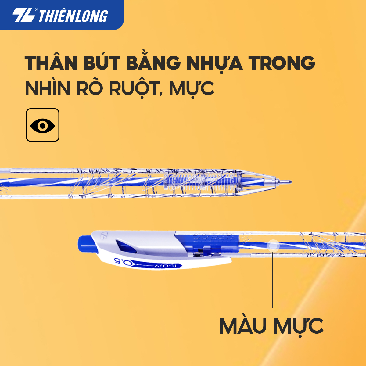 Hộp 100 cây Ruột bút bi Thiên Long BPR-015- Dùng cho bút bi TL-079