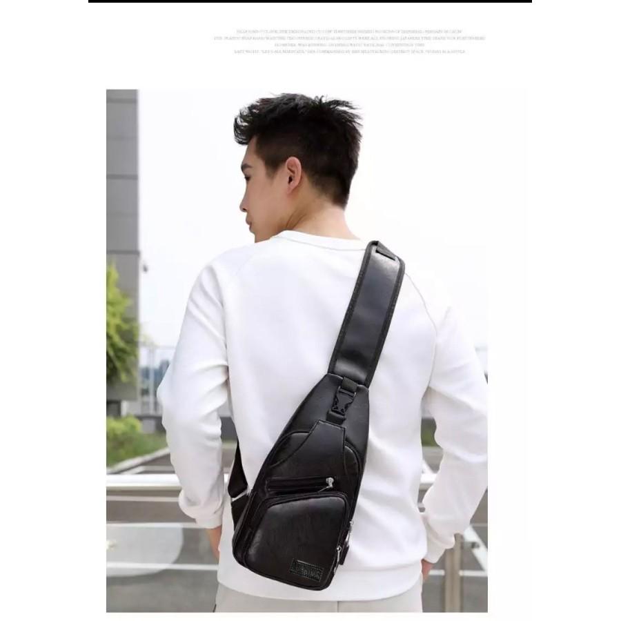 Túi Đeo Chéo Da Nam 4 Ngăn Cao Cấp Kèm Cáp KDR-TDC241 Kodoros