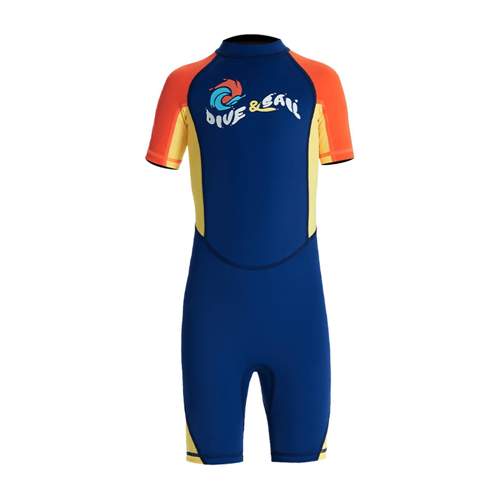 Kids Wetsuits Children Wet Suit Boys Diving Suit Short Sleeve Swimsuit Back Zip Shorty Wetsuit for Swimming Kayaking Diving Surfing