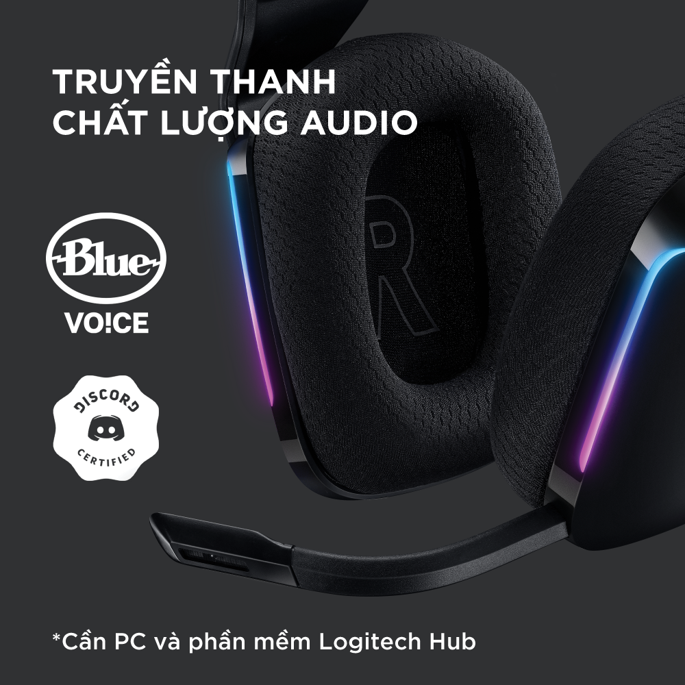 Tai nghe game không dây Lightspeed Logitech G733 - Headband tùy chỉnh, RGB Lightsync, màn loa Pro-G, Mic Blue Voice -Hàng chính hãng