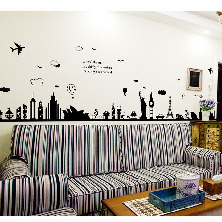 Decal dán tường Vòng quanh thế giới - around the World