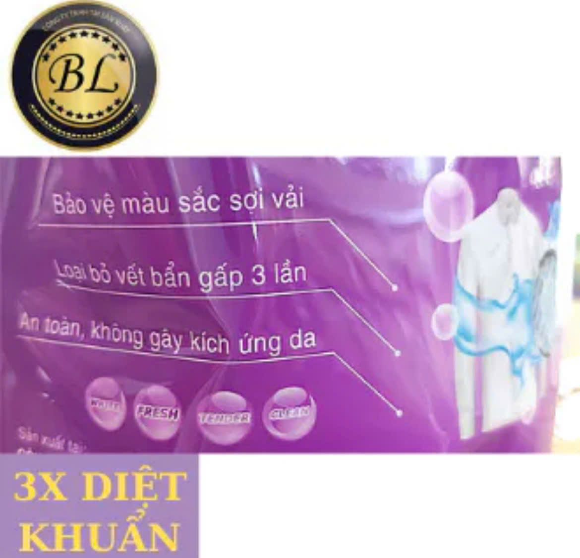 Nước giặt Bạch Lan Siêu Trắng Sáng diệt khuẩn túi 1.8kg công thức Đài Loan