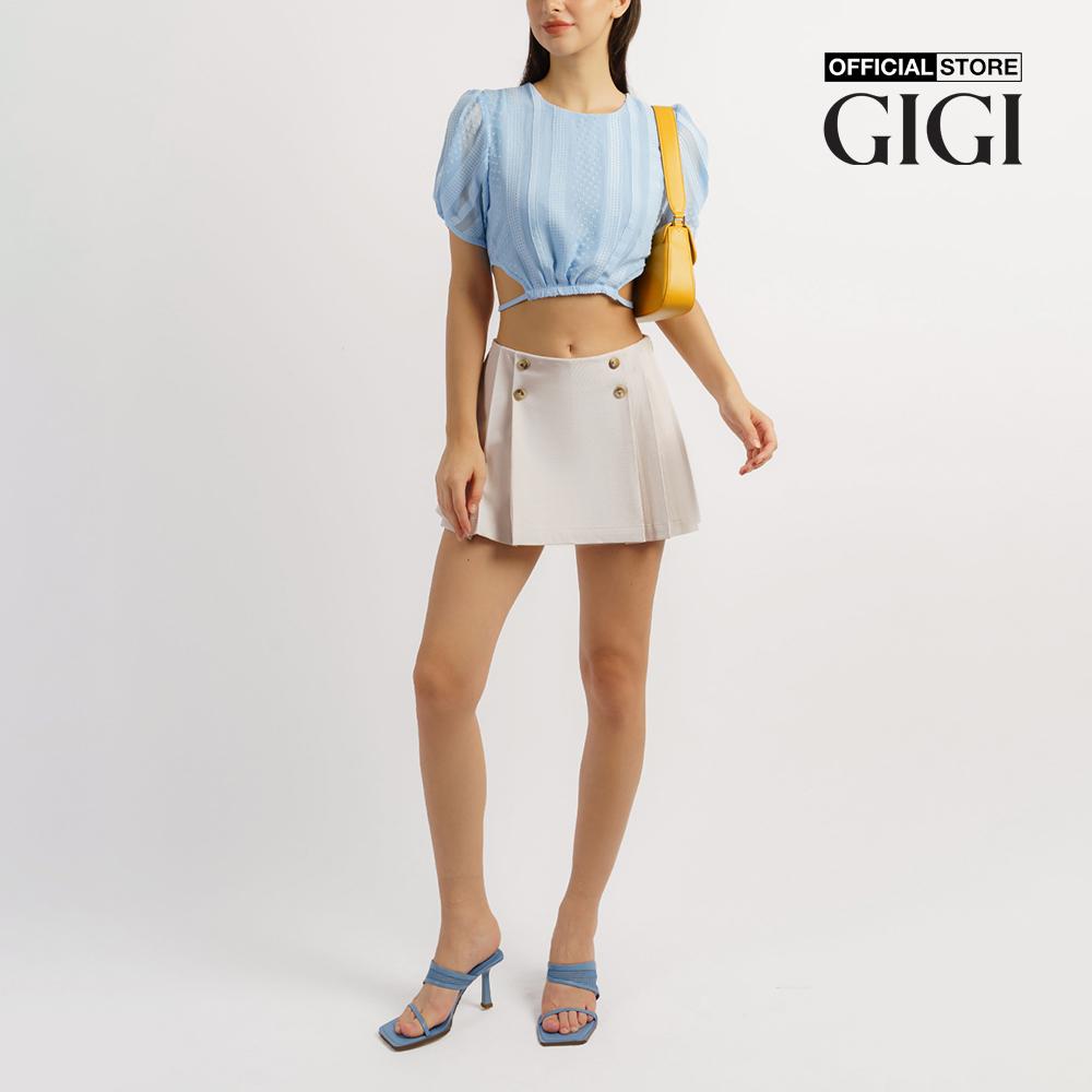 GIGI - Áo croptop nữ cổ tròn tay ngắn thắt eo nữ tính G1106T221257-24