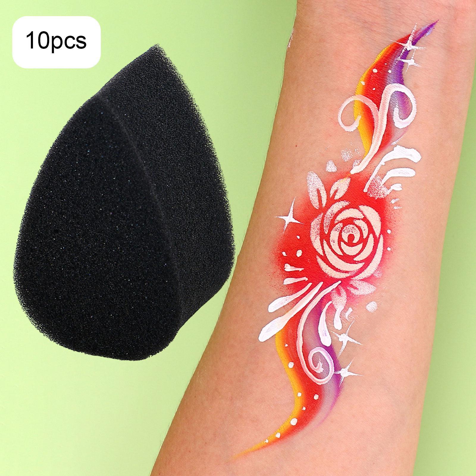 10x Body Painting Sponges for Kids High Density Black Face Painting Supplies