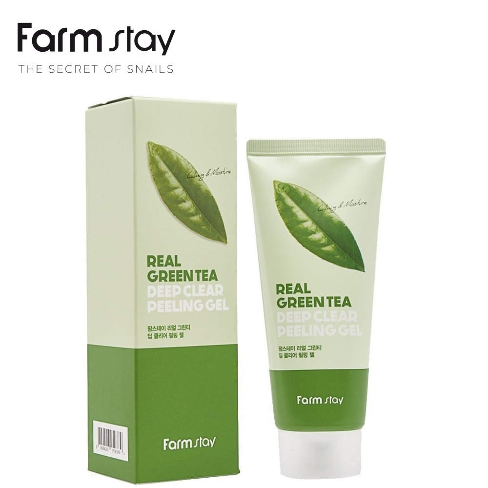 Tẩy Tế Bào Chết chiết xuất trà xanh Farmstay Real Green Tea Clear Peeling Gel (Tuýp/100ml)