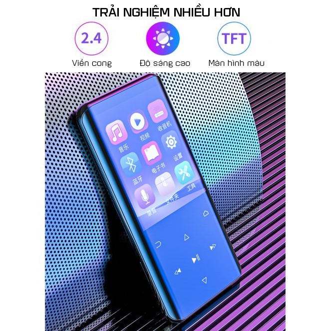 Máy Nghe Nhạc Cầm Tay RUIZU D25 Bluetooth Bộ Nhớ 8GB Tặng Kèm Tai Nghe,Cáp Sạc - Hàng Chính Hãng