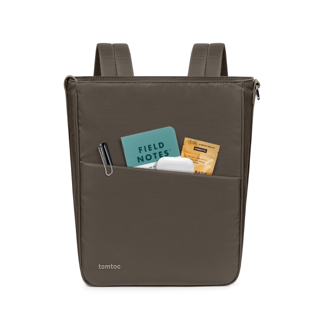 TÚI ĐEO KIÊM BALO DÀNH CHO ULTRABOOK 11"/13"/14" TOMTOC SLASH SLING BAG TAUPE - Hàng Chính Hãng