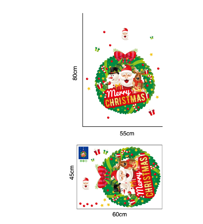 Decal dán tường - Vòng nguyệt quế Noel xinh xắn