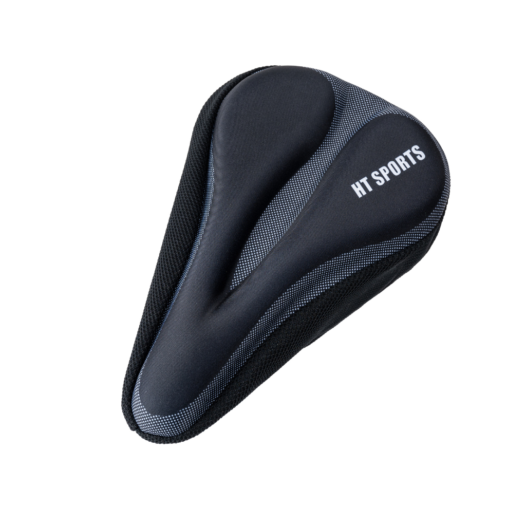 Bọc Yên Xe Đạp Thể Thao Ht - Sports Bọc Silicone Dày Êm Thoáng Khí, Có Phản Quang Đi Đêm Tặng Kèm Bọc Mưa - Đen Viền Trắng