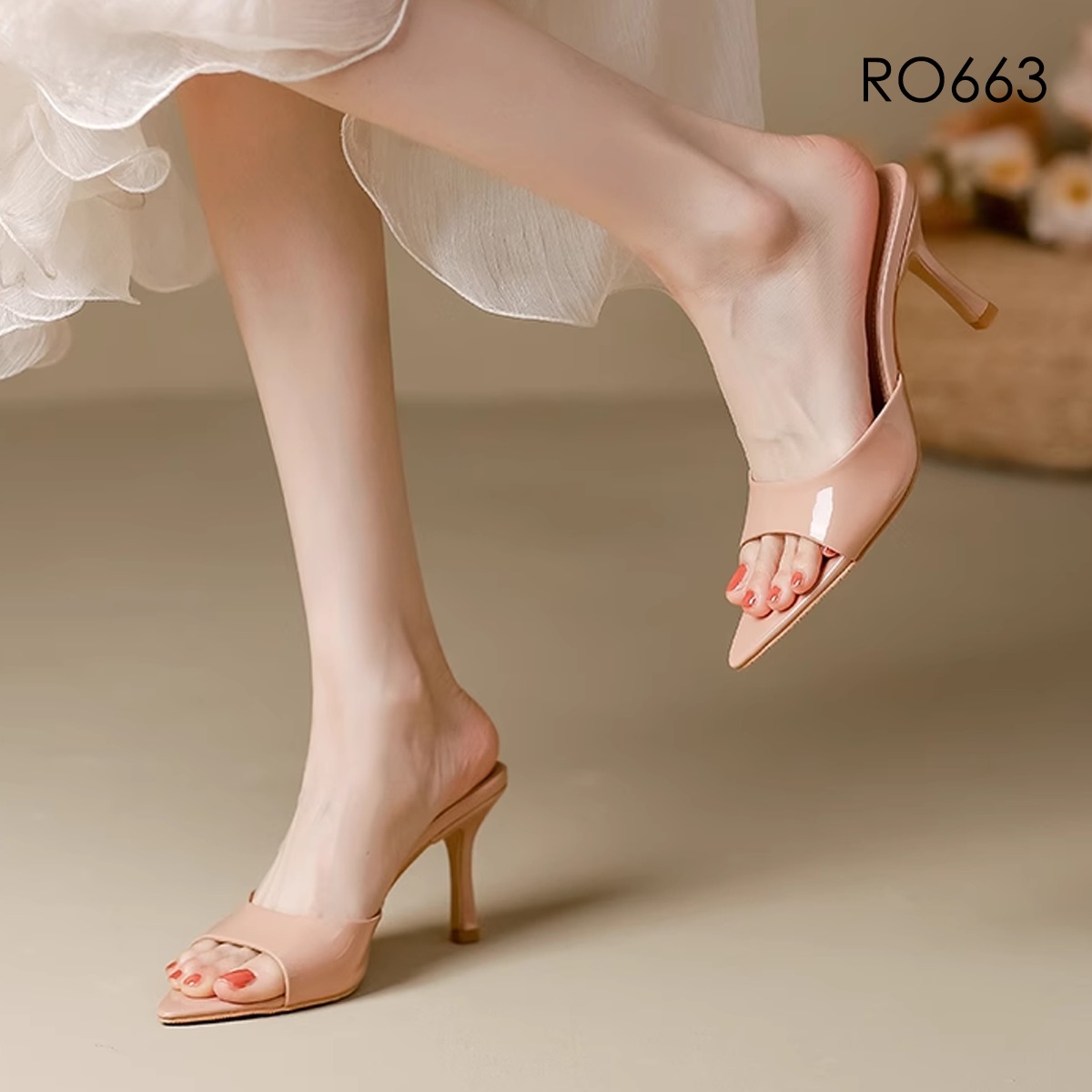 Dép cao gót nữ mũi nhọn ROSATA RO663 - 5p - HÀNG VIỆT NAM - BKSTORE