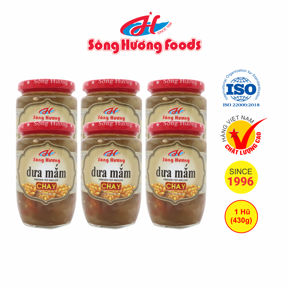 6 Hũ Dưa Mắm Chay Sông Hương Foods Hũ 430g