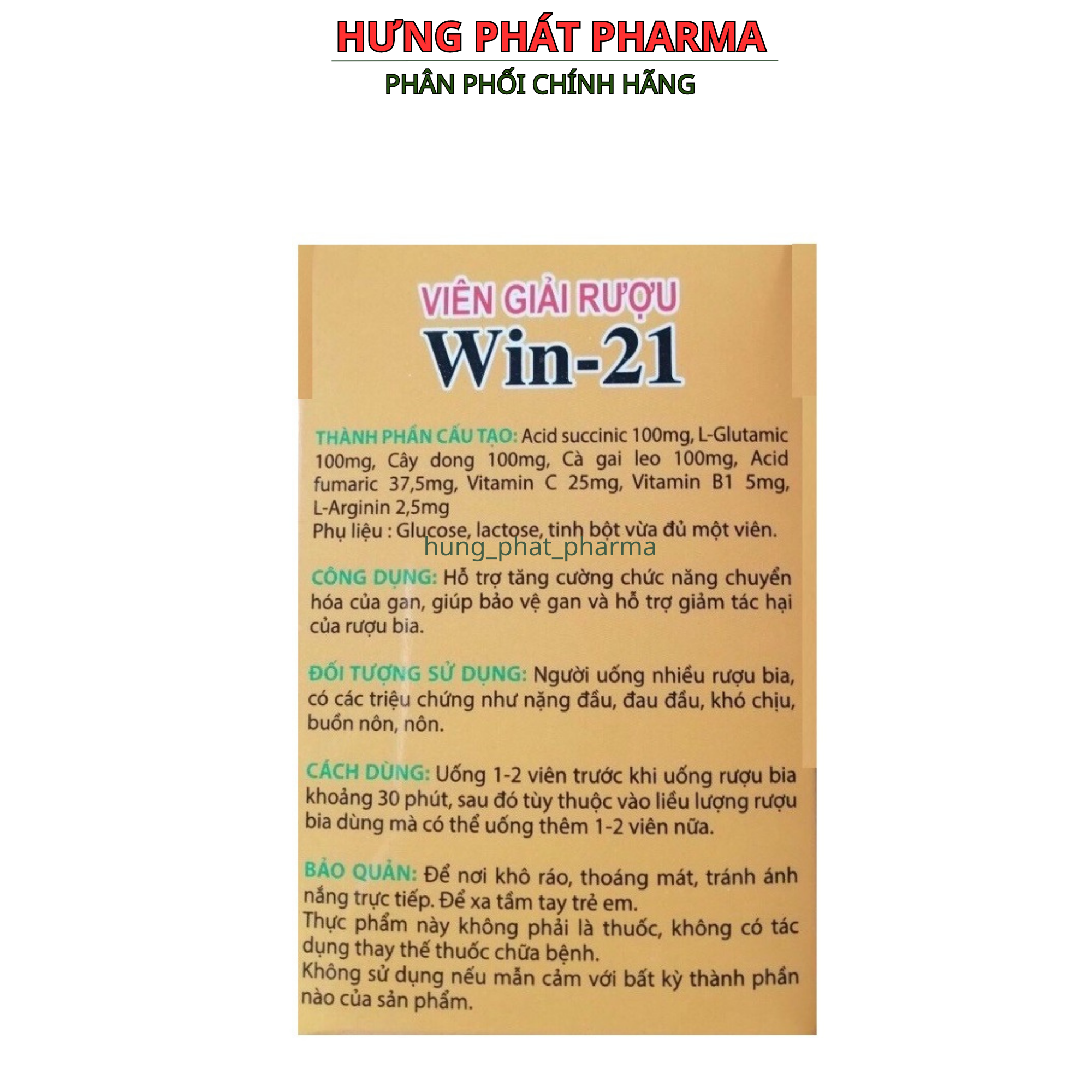 Viên giải rượu Win 21 hạn chế tác hại rượu bia, bảo vệ tế bào gan – Hộp 4 viên