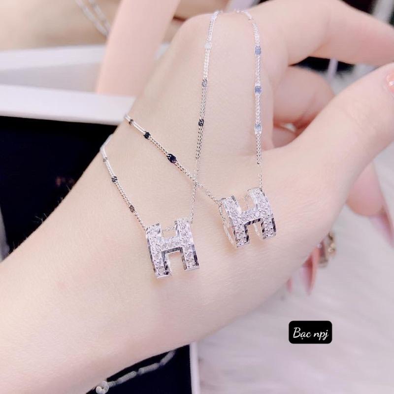 Dây chuyền chữ , Vòng cổ chữ H ️ XINH XẮN ️Bạc Ta- Bạc Npj