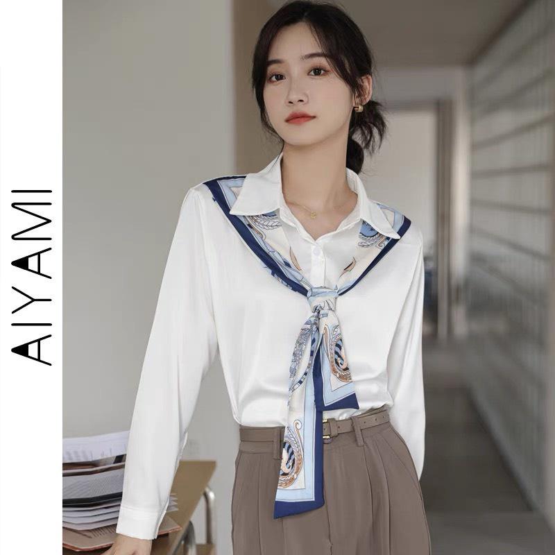 ÁO SƠ MI ZRF TRẮNG KÈM KHĂN XANH