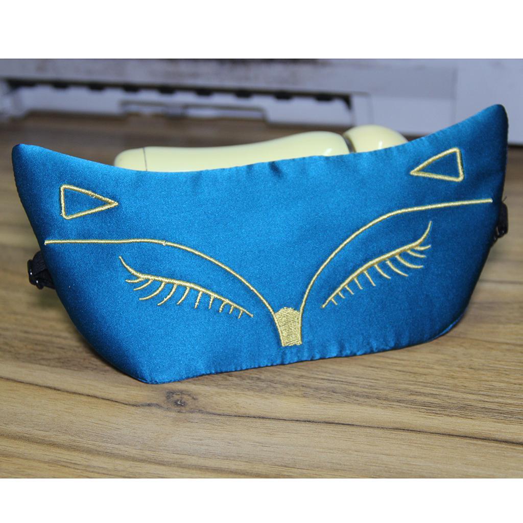 2-4pack Pure Mulberry Silk Sleep Eye Mask Shade Double-Side Blue