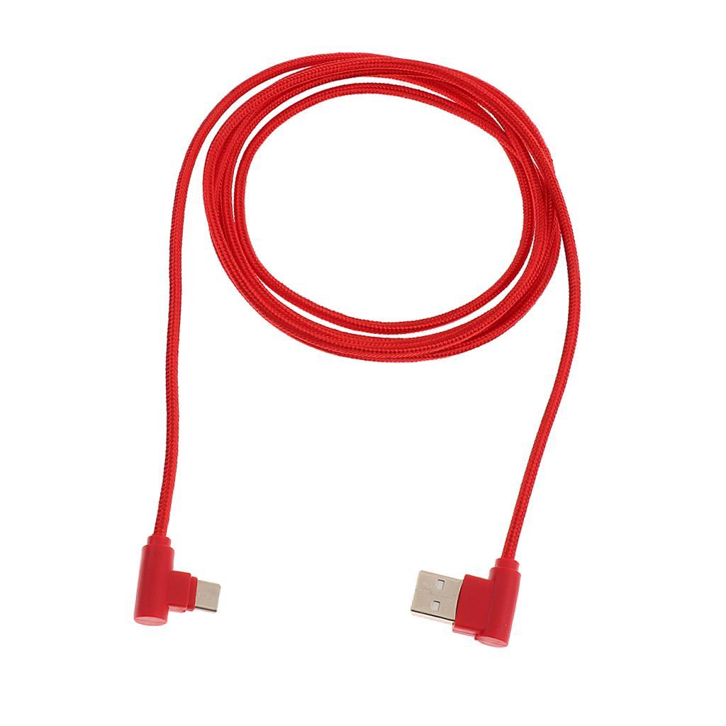 2Meter 6.5Ft USB to USB Type C Sync Charger Angled Cable Adapter Cord