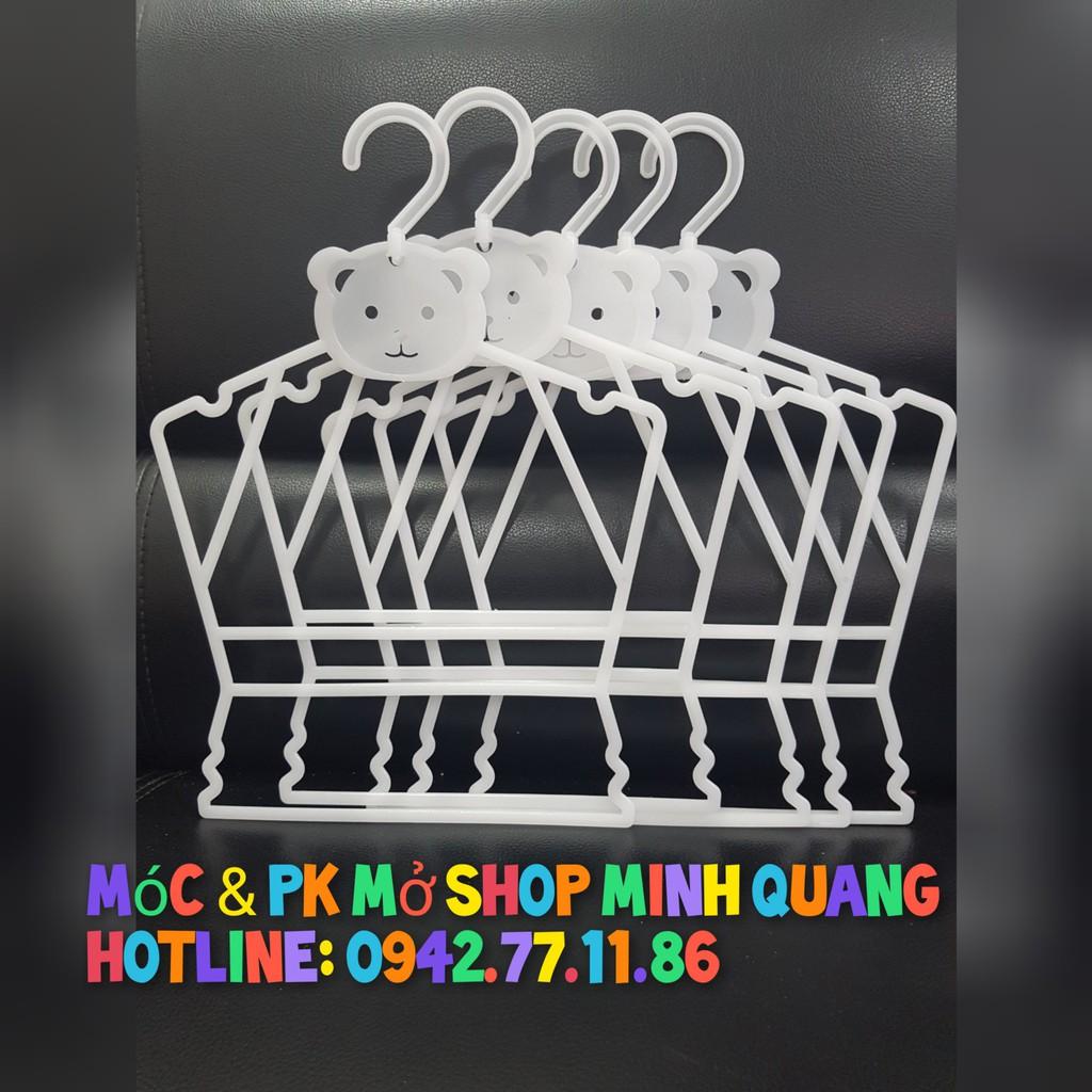 móc quần áo trẻ em,móc áo bộ trẻ em nhỏ cổ xoay 360 độ hình gấu size 0-6 tuổi - giá rẻ