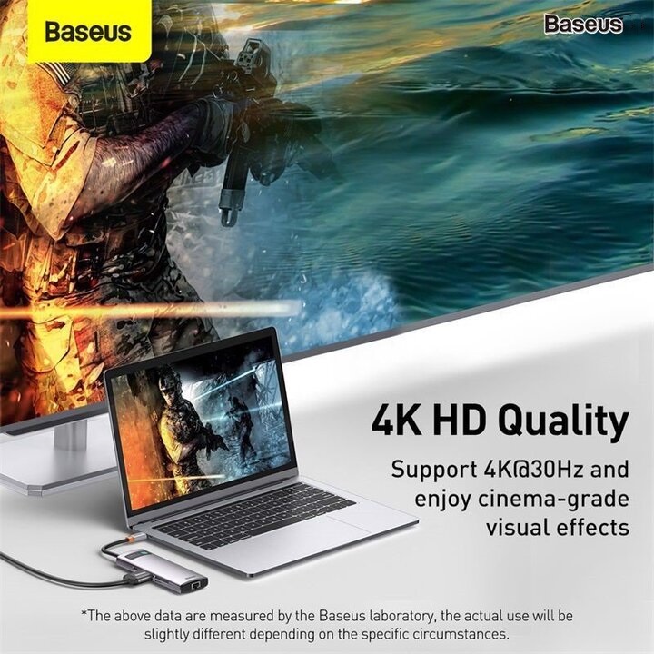 Hub chuyển đổi đa năng 8 trong 1 Baseus CAHUB-CV0G - HÀNG CHÍNH HÃNG