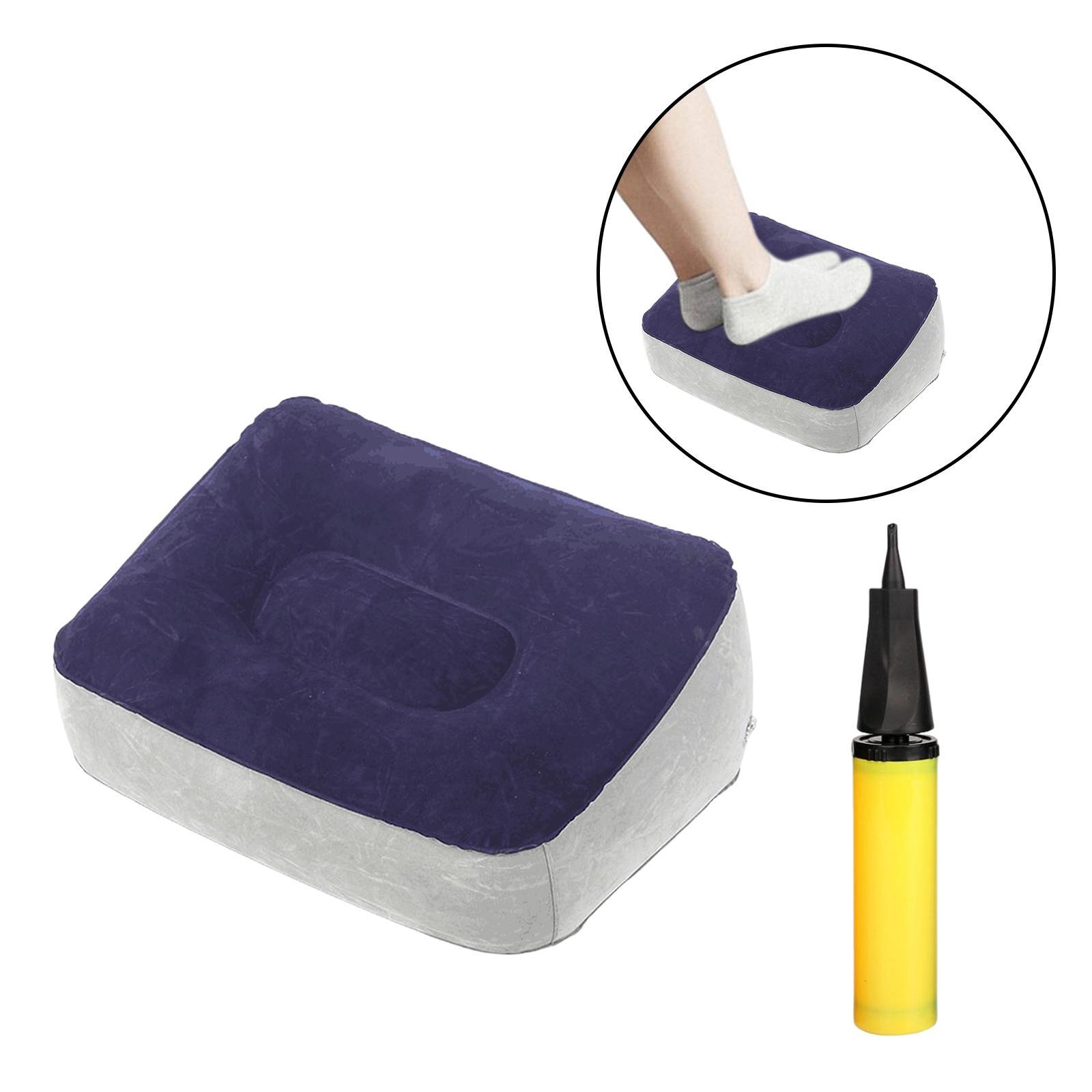 Inflatable Foot Rest with Inflator Leg Feet Relaxing Tool for Travelling Flights