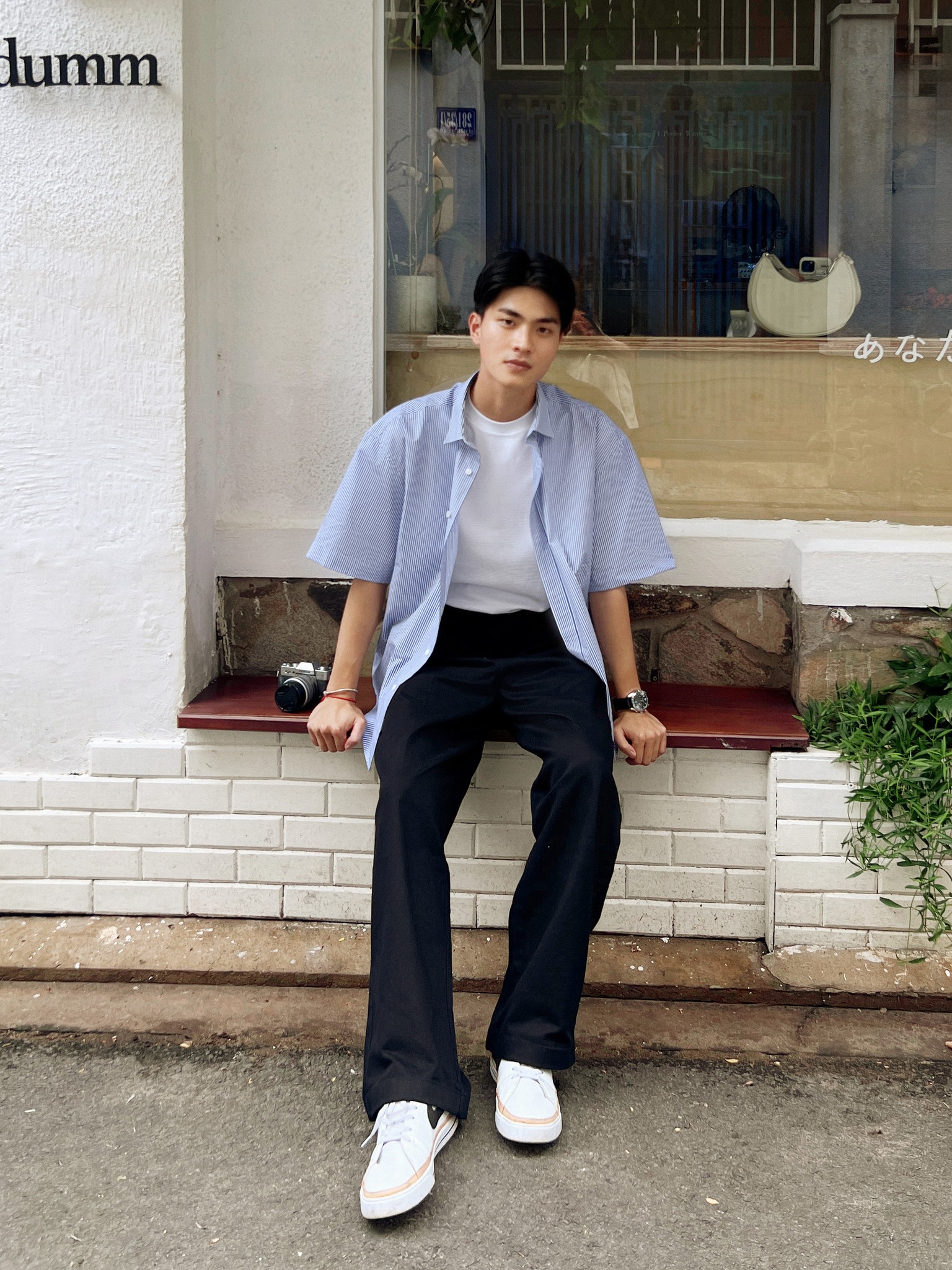 Áo Sơ Mi Nam ROUTINE Tay Ngắn Họa Tiết Kẻ Sọc Form Oversize - 10S24SHS003 | LASTORE MENSWEAR