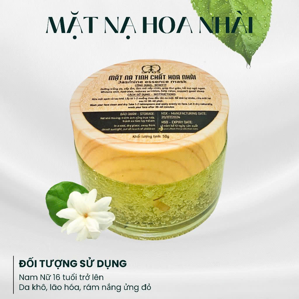 Mặt Nạ Hoa Nhài GIANG'S lọ 50ml - dưỡng trắng, cấp ẩm cho da mặt, cải thiện lão hóa da