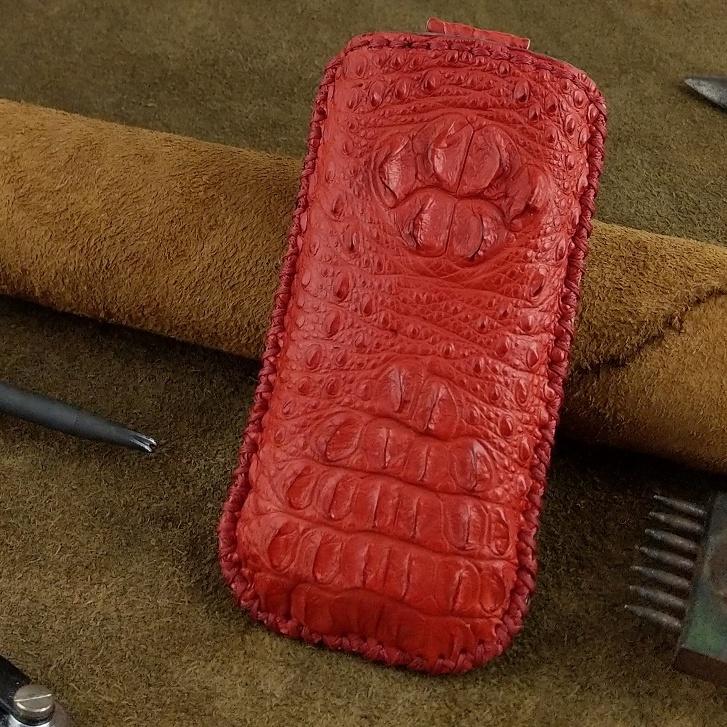 Bao da có dây rút cho Nokia 8800 handmade da cá sấu thật có gù