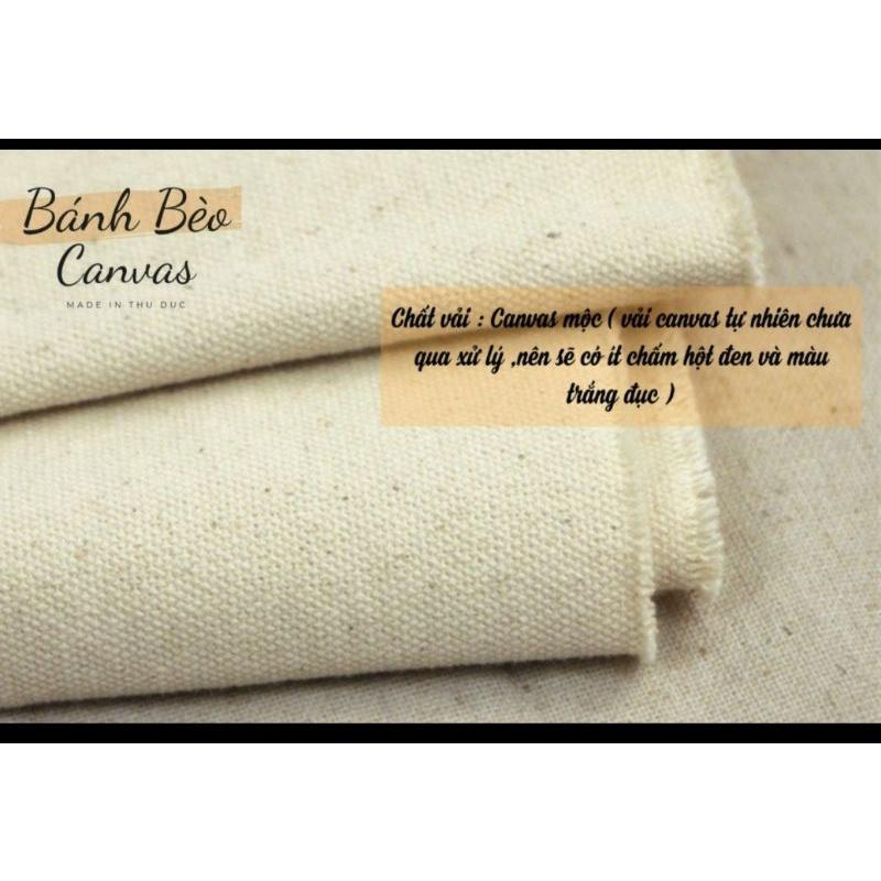 Túi tote vải đeo chéo canvas đựng điện thoại 2 lớp nút bấm
