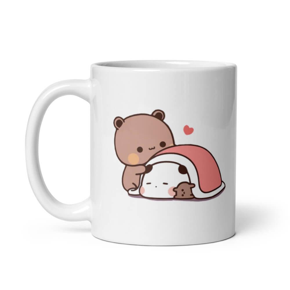 Cốc sứ hình Gấu Peach và Goma dễ thương - Màu cam