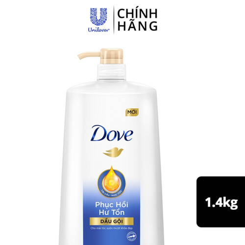 Dầu gội Dove Phục hồi hư tổn Với Công nghệ Định vị Hư tổn giúp tóc suôn mượt khỏe đẹp 1.4 KG