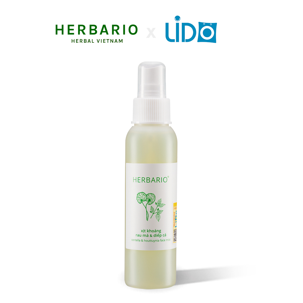 Xịt khoáng rau má & diếp cá herbario 100ml cấp ẩm danh cho da mụn Thuần chay