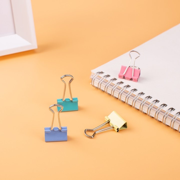 Set 40 kẹp giấy BINDER CLIPS 19mm , nhiều màu ( có hộp )