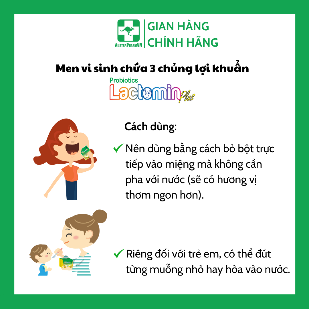 Men Vi Sinh dạng bột thơm ngon LACTOMIN PLUS - Chính Hãng Hàn Quốc - Bổ sung 3 chủng lợi khuẩn bao vi nang