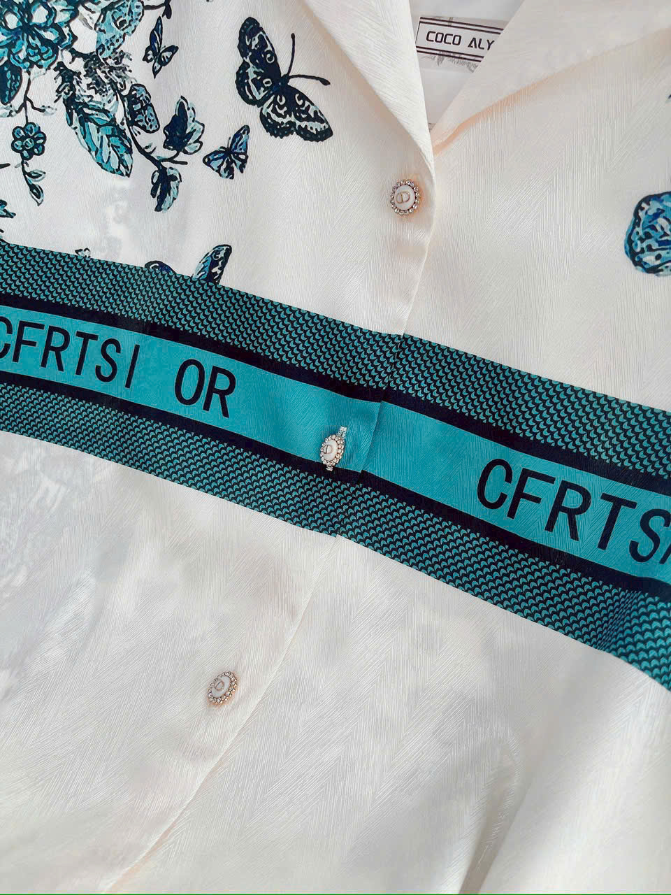 Đầm Sơ Mi Lụa Quảng Châu Cao Cấp Họa Tiết Xinh Xắn