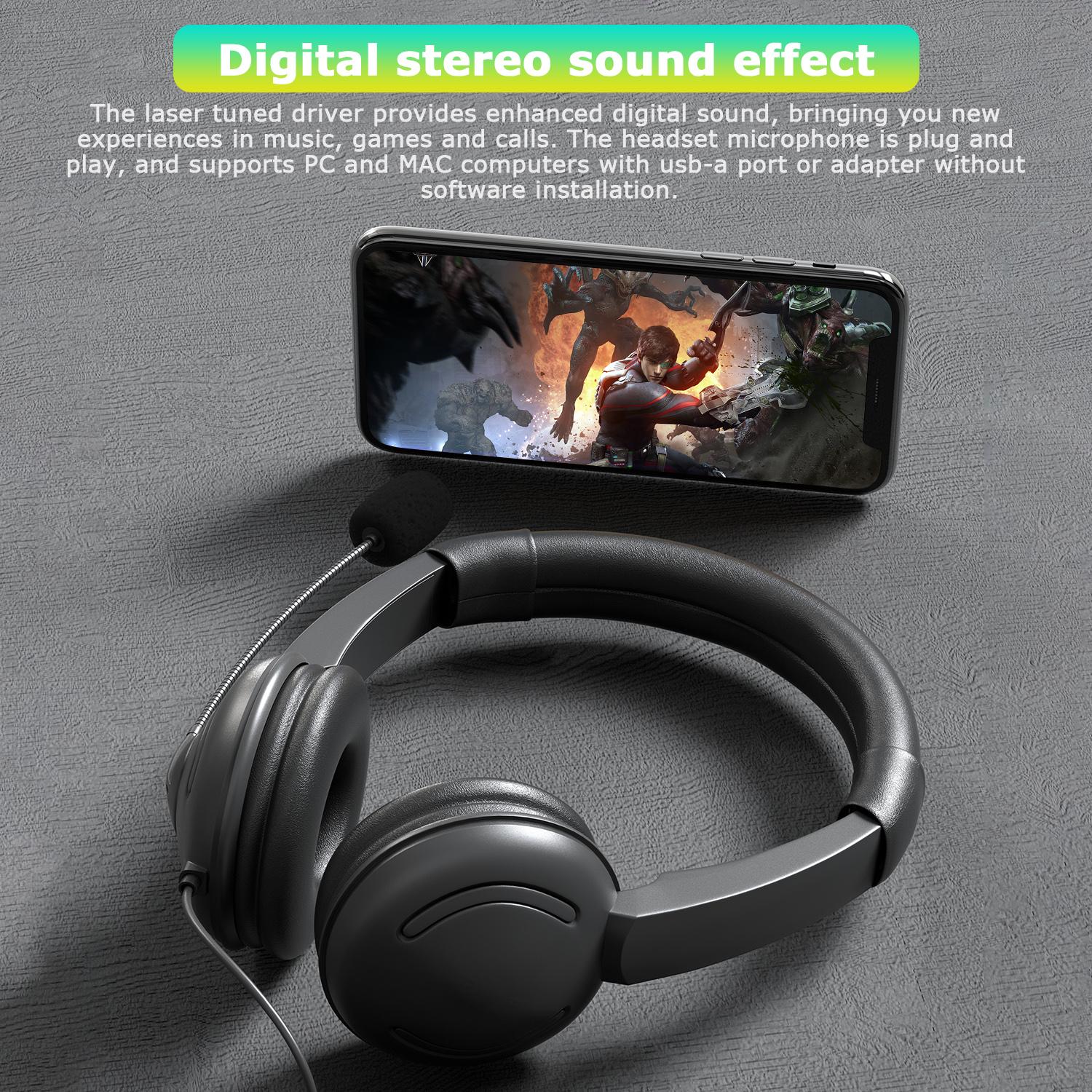 Tai Nghe Máy Tính Tai Nghe Tai Nghe USB/Loại C 3.5Mm Bluetooth 5.0 Stereo Micro USB Có HD Micro Cho máy Tính Máy Tính Game Thủ