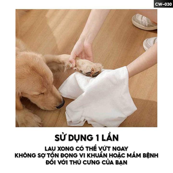 Khăn Tắm Chó Mèo Sử Dụng 1 Lần Khăn Vải Không Dệt Du Lịch Thấm Nước Tốt Kích Cỡ To CW-030