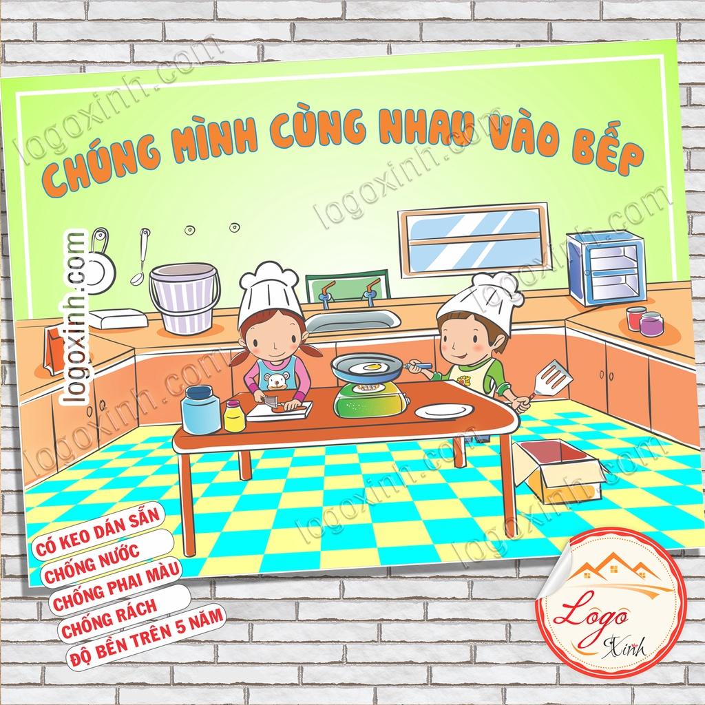 LOGO STICKER TEM DÁN TRANG TRÍ MÌNH CÙNG NHAU VÀO BẾP, TRANG TRÍ DECOR NHÀ CỬA, QUÁN ĂN, CANTEEN...