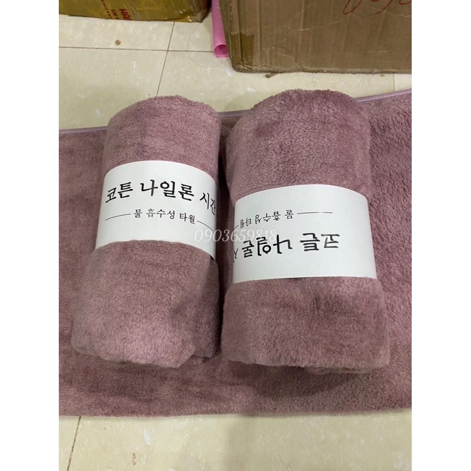 Khăn tắm lông cừu hàn quốc cao cấp 70x140cm chất bông siêu mềm mịn thấm nước cực nhanh dùng cho khách sạn bé sơ sinh
