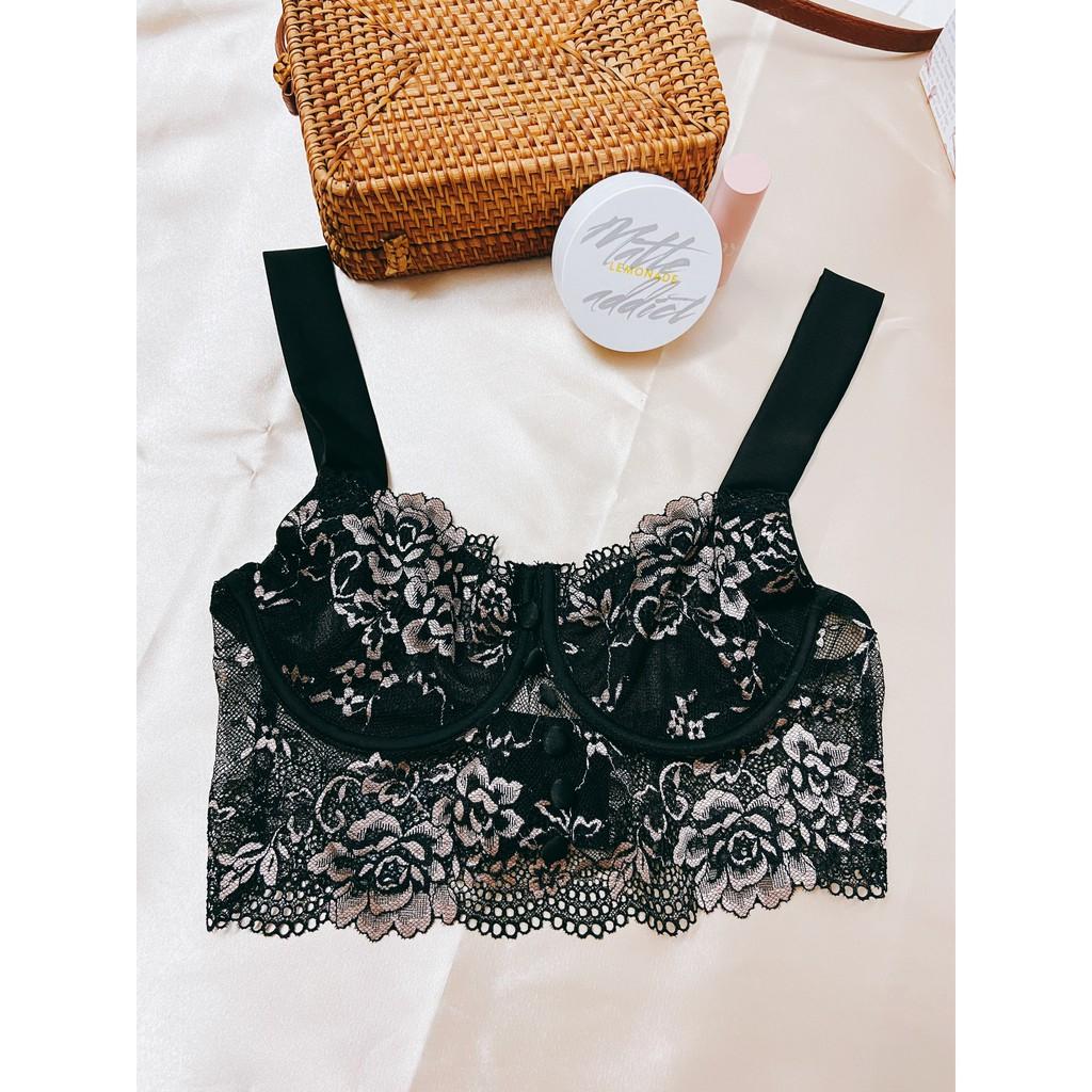 - Áo ngực Bralette Ren có gọng, tặng mút x váy lụa xẻ đùi & quần đùi thiết kế vô cùng tôn dáng, quyến rũ