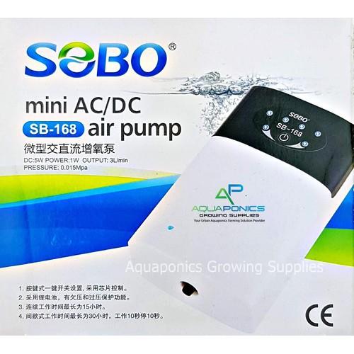 Máy sủi oxy TÍCH ĐIỆN 1 vòi SOBO SB-168 cho hồ cá - Hàng Công Ty