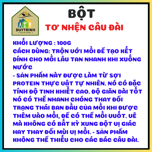 Bột Tơ Nhện Kết Dính Câu Cá Hàng Chuẩn Loại 1 100G