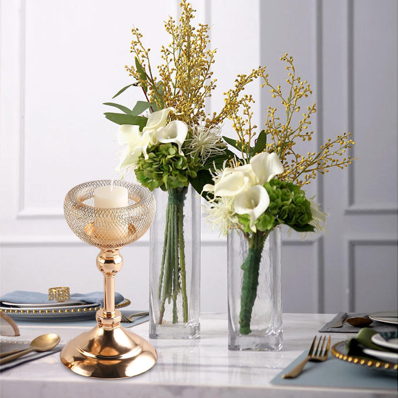 Pillar Candle Holder Pillar Candle Stand Decorative Elegant European Style Home Decor Tealight Holder Candlestick Holders for Wedding Mantel